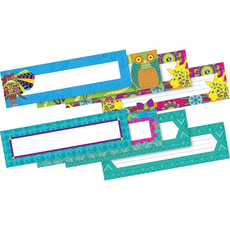 Barker Creek Bohemian & Boho Animals Bulletin Board Signs/Name Plates, Multi-Design, 72/Set, PK72 4133